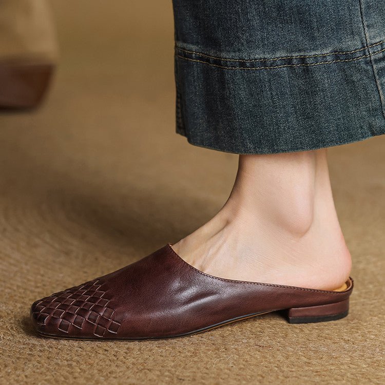 Helma™ | Woven Leather Mules - SUNDRA