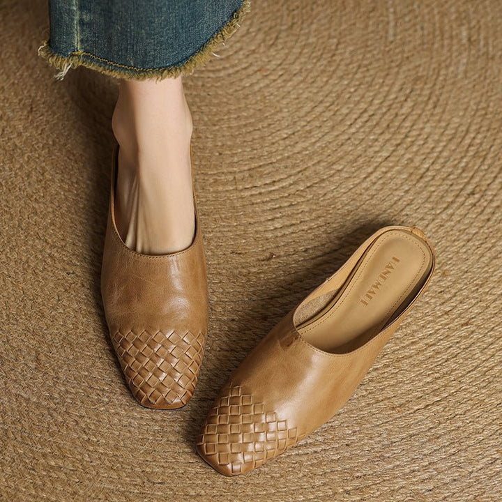 Helma™ | Woven Leather Mules - SUNDRA