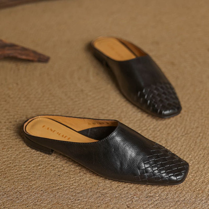Helma™ | Woven Leather Mules - SUNDRA