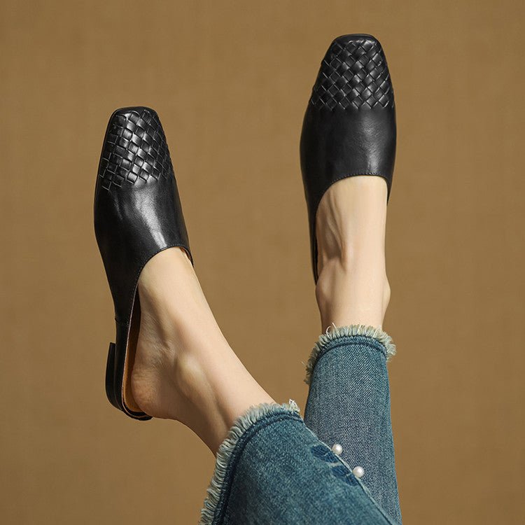 Helma™ | Woven Leather Mules - SUNDRA