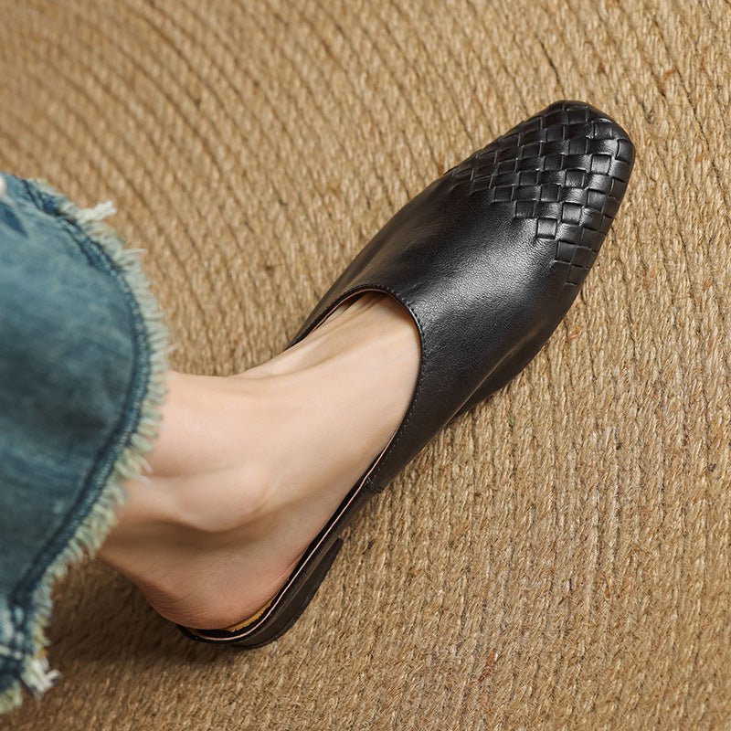 Helma™ | Woven Leather Mules - SUNDRA