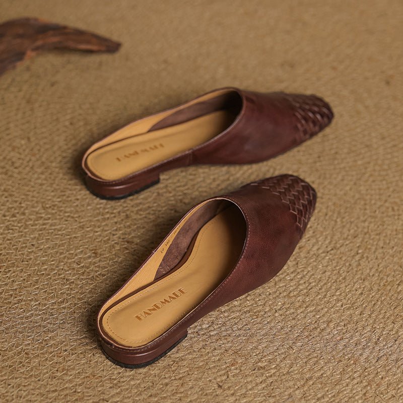 Helma™ | Woven Leather Mules - SUNDRA