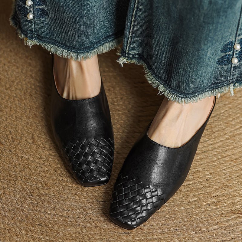 Helma™ | Woven Leather Mules - SUNDRA