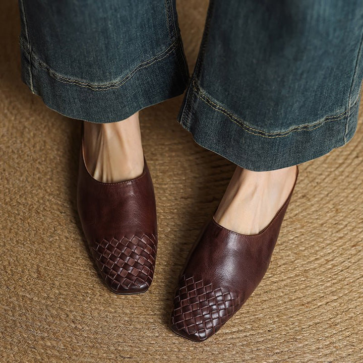 Helma™ | Woven Leather Mules - SUNDRA