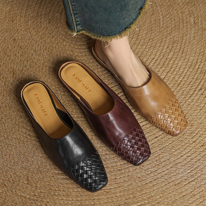 Helma™ | Woven Leather Mules - SUNDRA