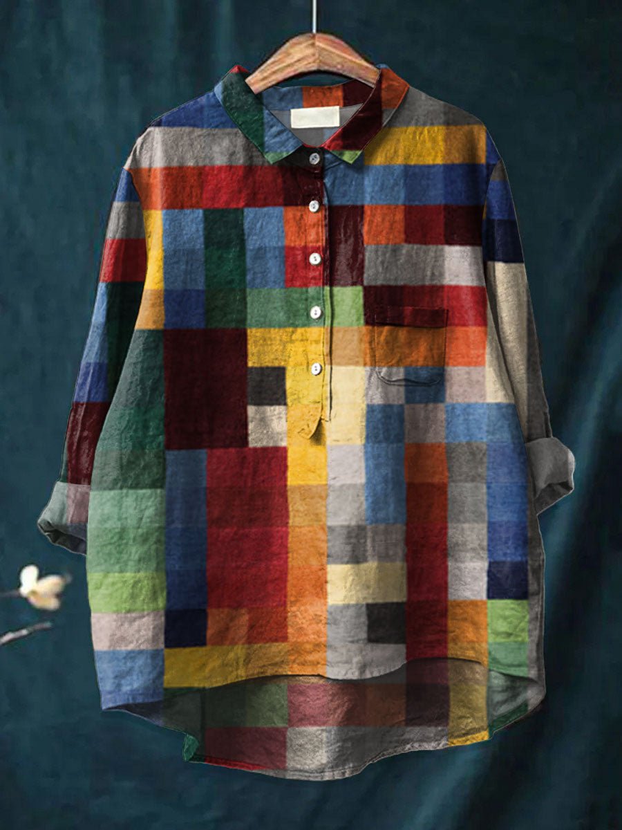 Iris | Color Block Print Shirt - SUNDRA