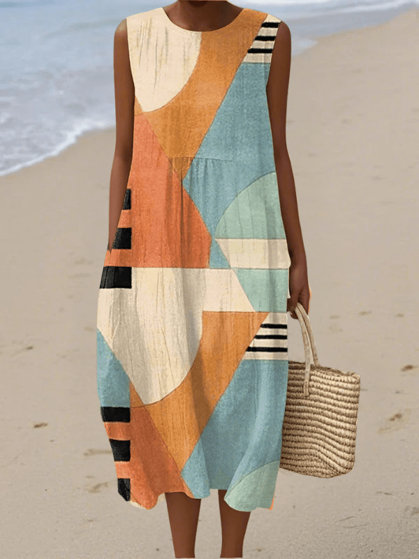 Iris™ Geometric Midi Dress - SUNDRA
