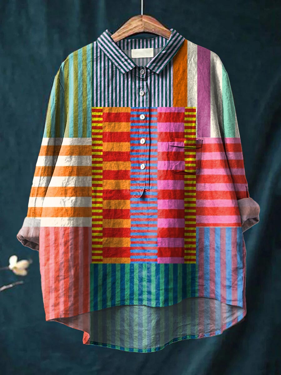 Isla | Color Block Stripe Shirt - SUNDRA