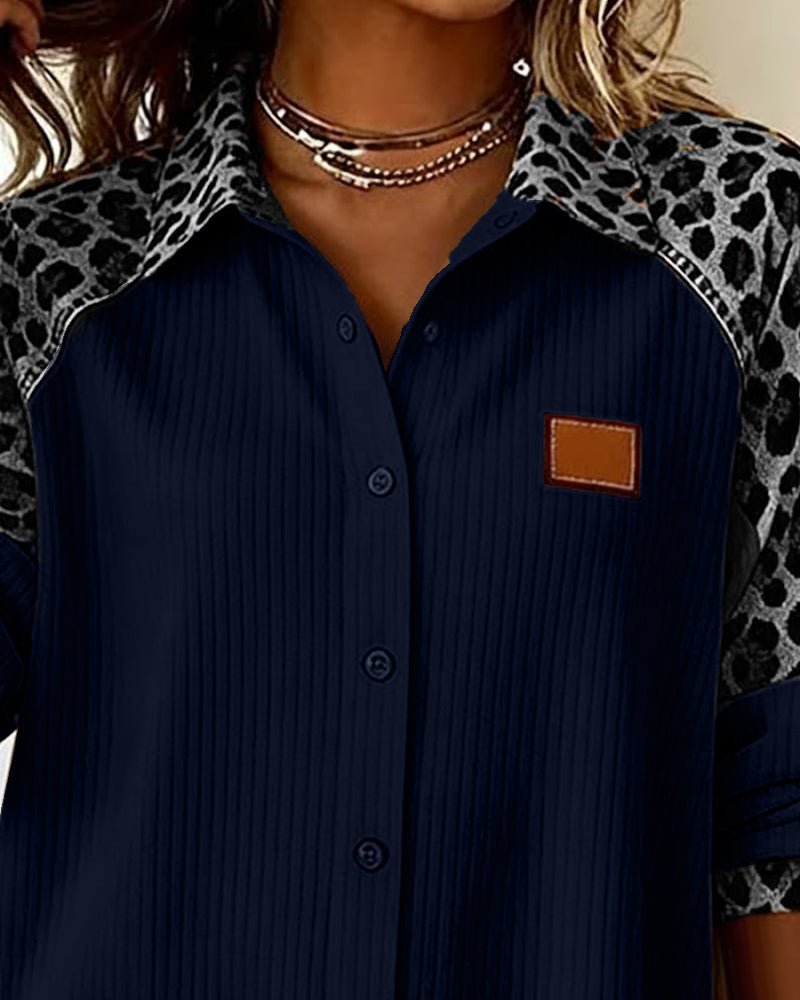 Jordana™ | Bold Leopard Print Button - Down Shirt - SUNDRA