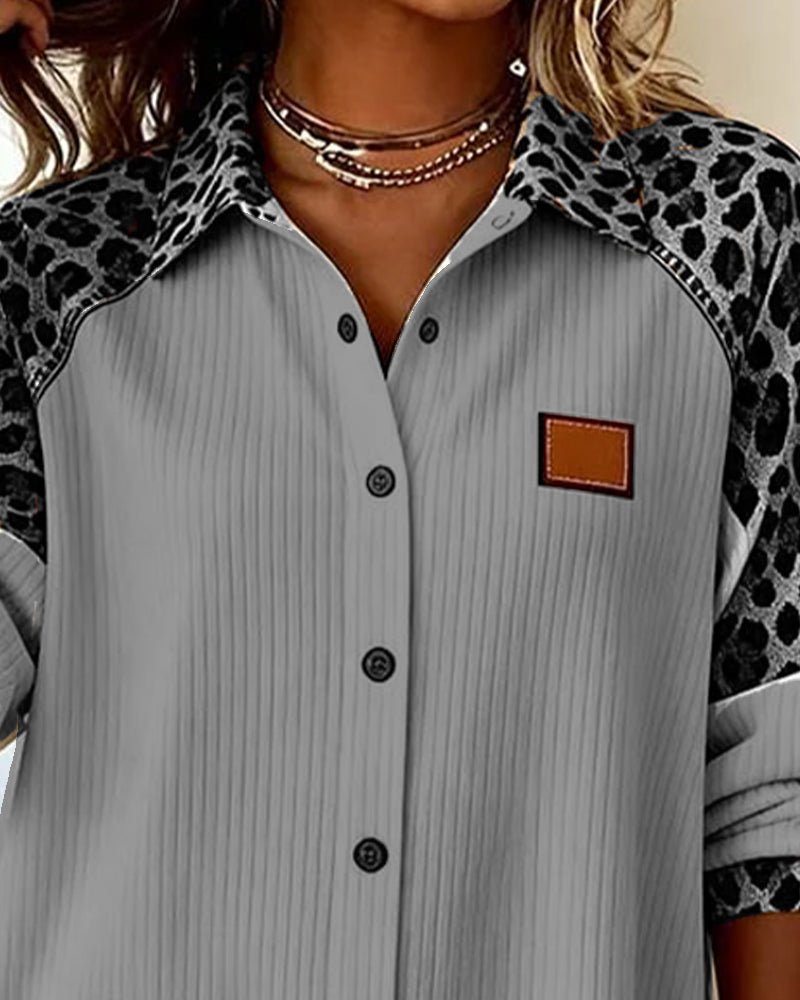 Jordana™ | Bold Leopard Print Button - Down Shirt - SUNDRA