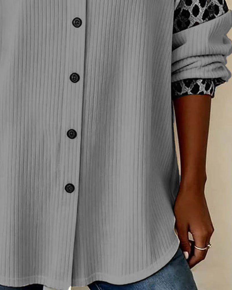 Jordana™ | Bold Leopard Print Button - Down Shirt - SUNDRA