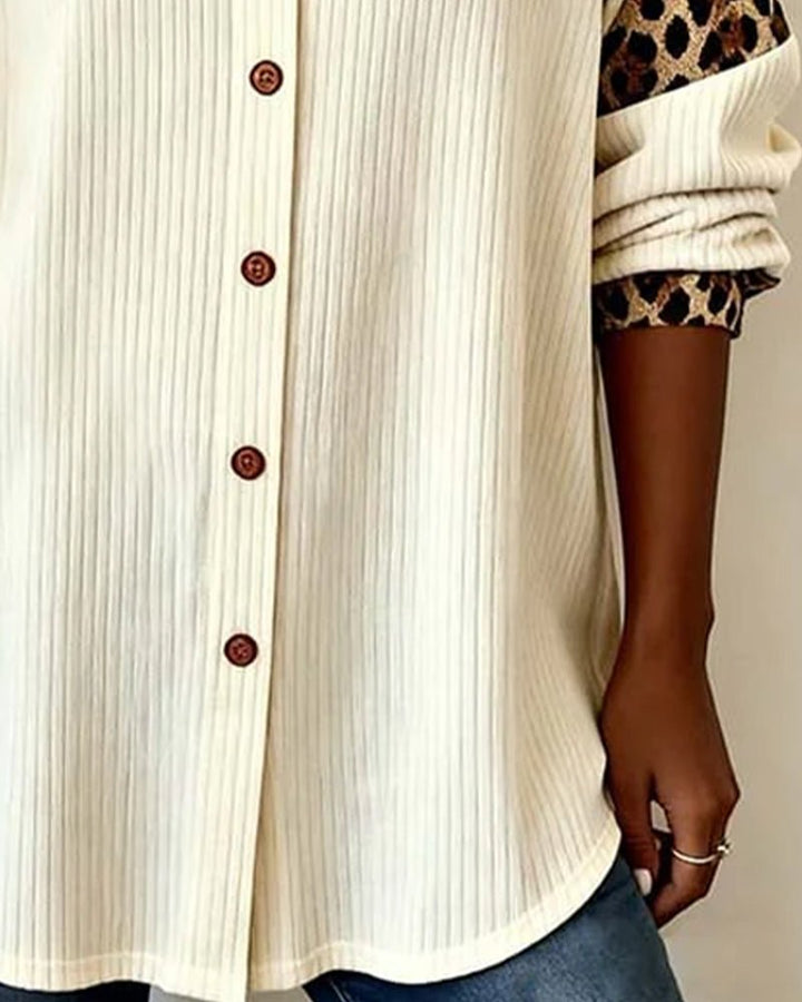 Jordana™ | Bold Leopard Print Button - Down Shirt - SUNDRA