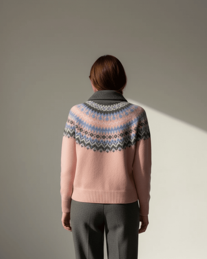 Kaia™ | Nordic Woolen Half - Zip Knit - SUNDRA