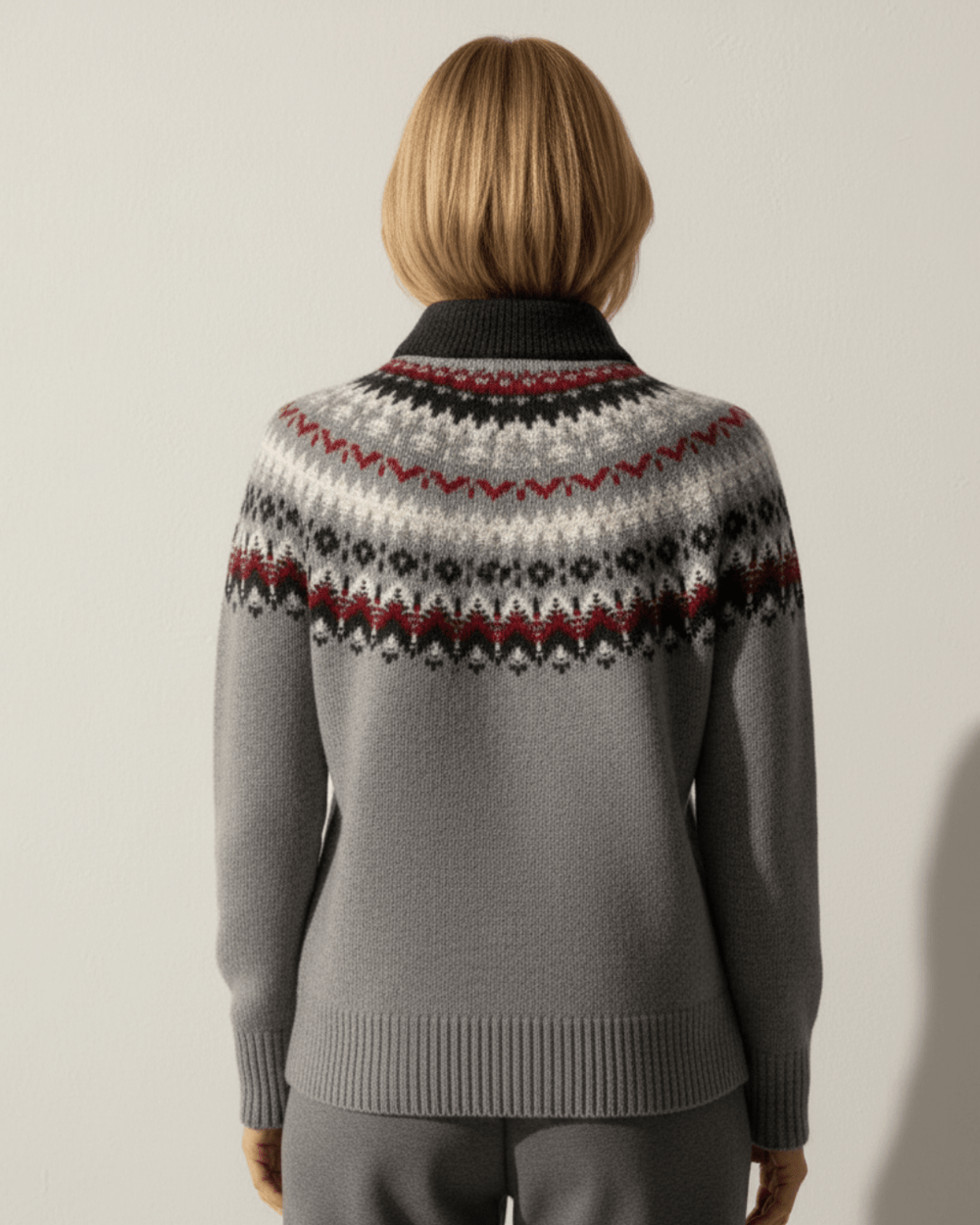 Kaia™ | Nordic Woolen Half - Zip Knit - SUNDRA