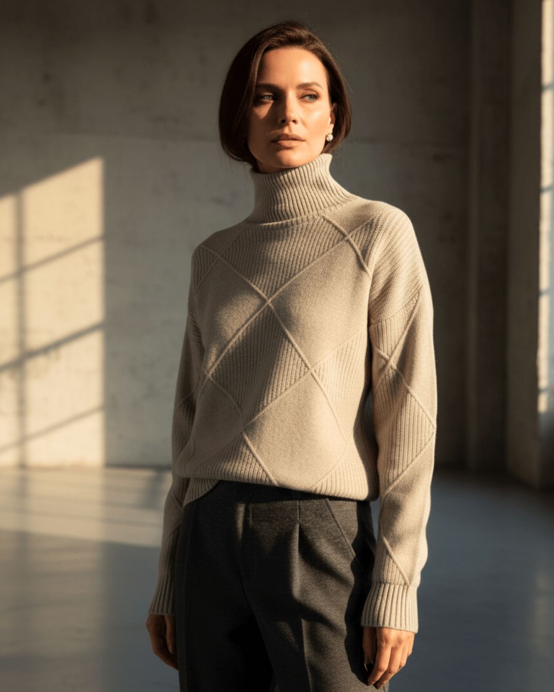 Kate™ | Woolen Knitted Turtle Neck - SUNDRA
