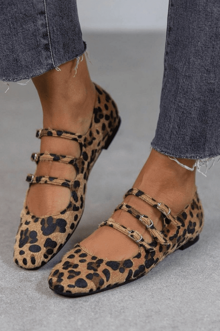 LEOPARD BUCKLE FLATS - SUNDRA