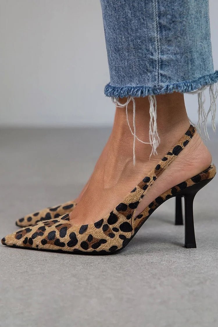 LEOPARD SLINGBACK HEELS - SUNDRA
