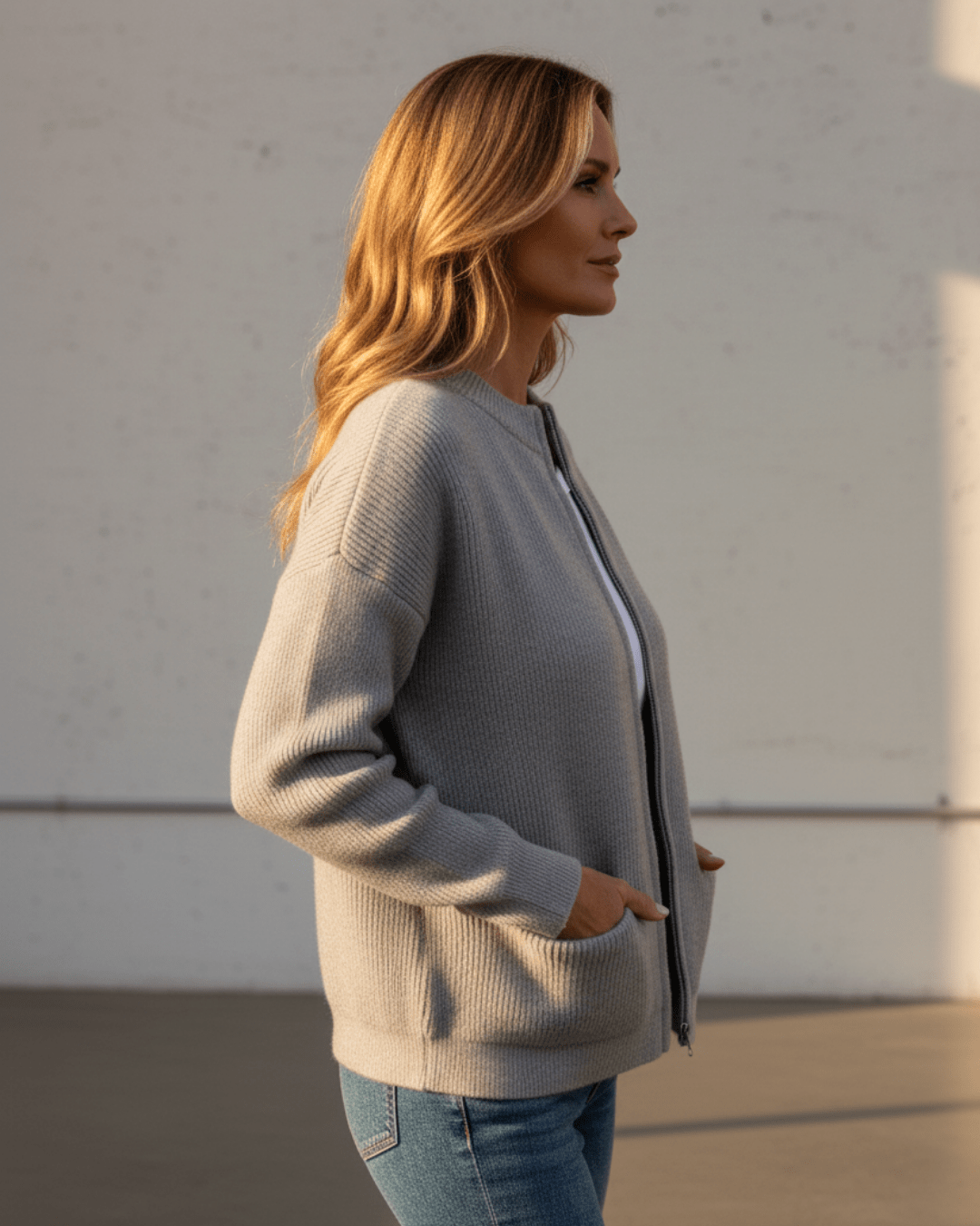 Liv™ | Zip - Up Knitted Cardigan - SUNDRA