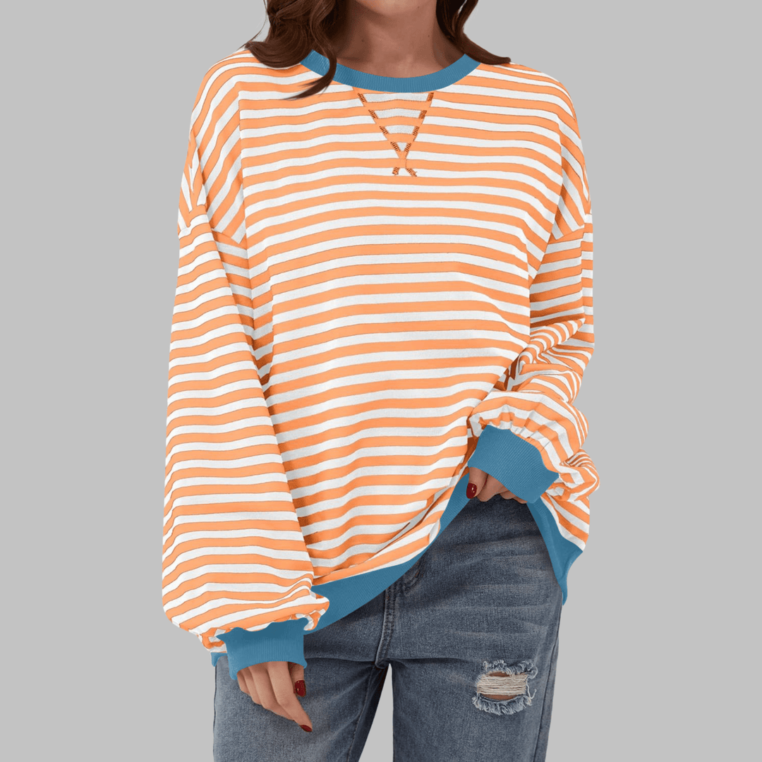Luka™ | Long Sleeve Striped Sweatshirt - SUNDRA