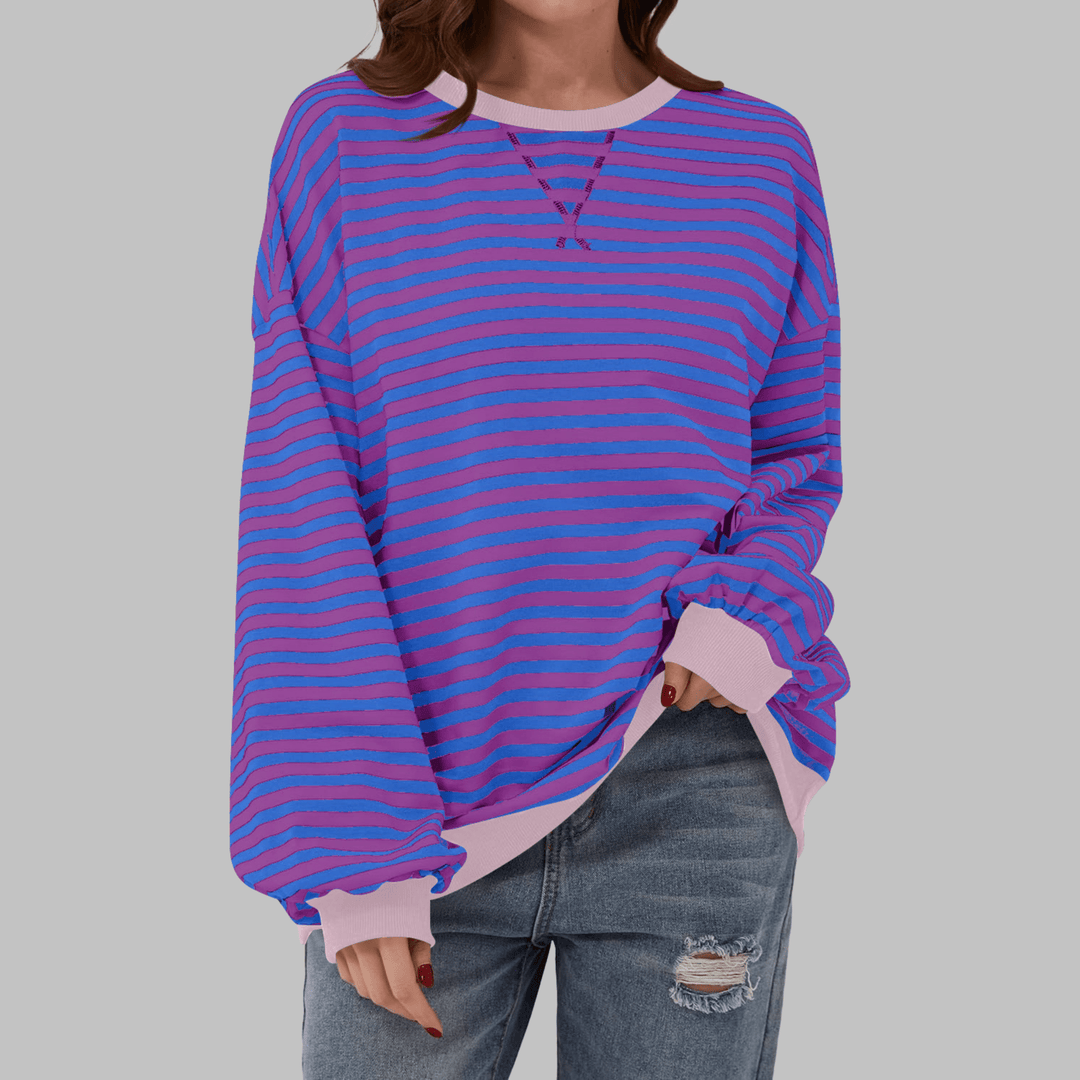 Luka™ | Long Sleeve Striped Sweatshirt - SUNDRA