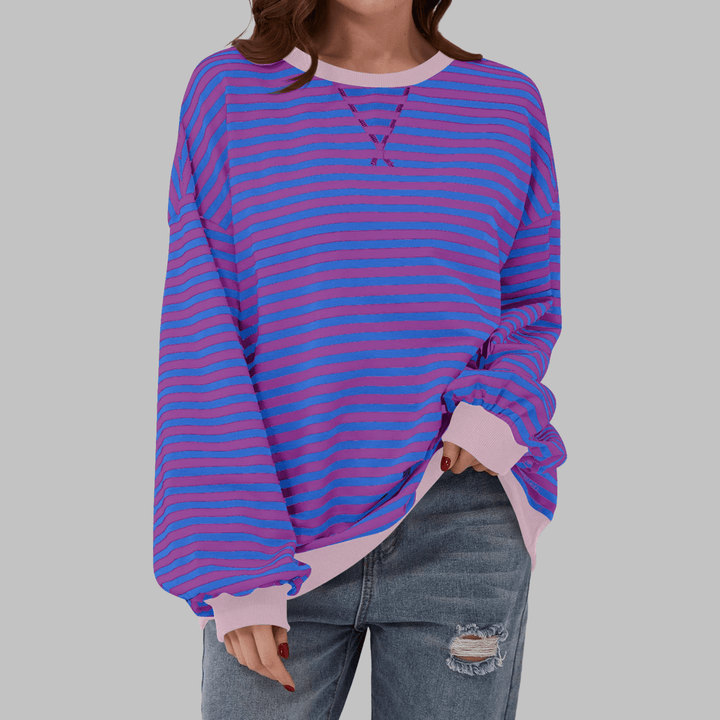 Luka™ | Long Sleeve Striped Sweatshirt - SUNDRA