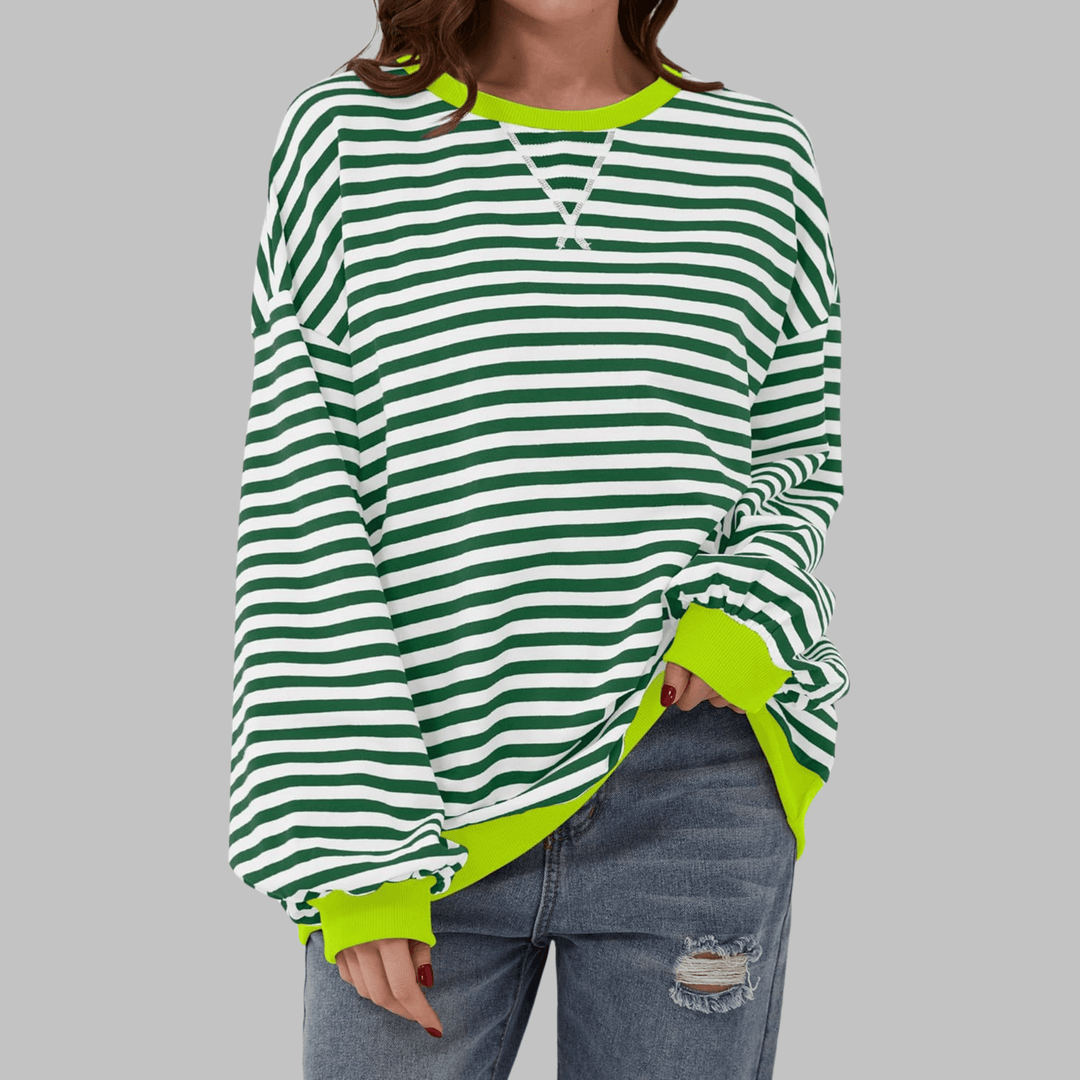 Luka™ | Long Sleeve Striped Sweatshirt - SUNDRA