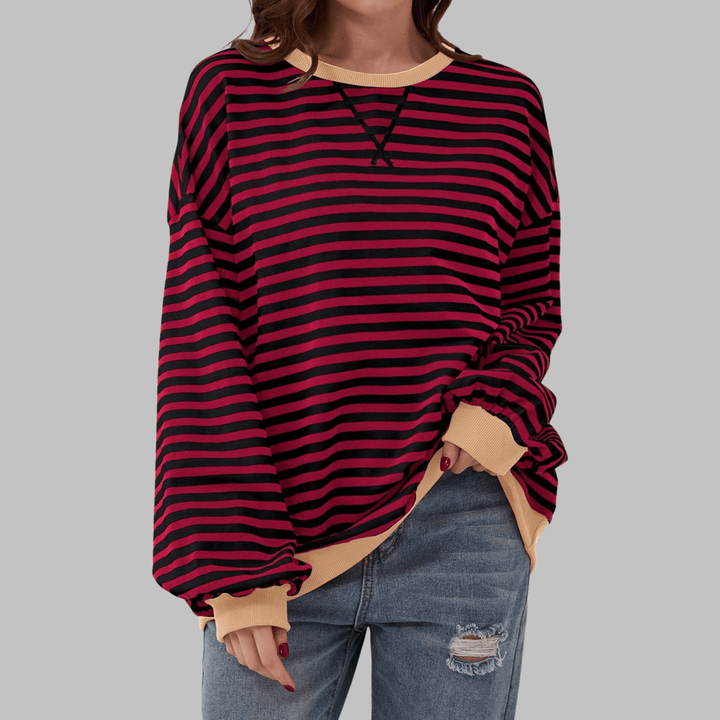 Luka™ | Long Sleeve Striped Sweatshirt - SUNDRA