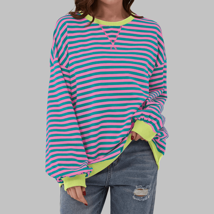 Luka™ | Long Sleeve Striped Sweatshirt - SUNDRA