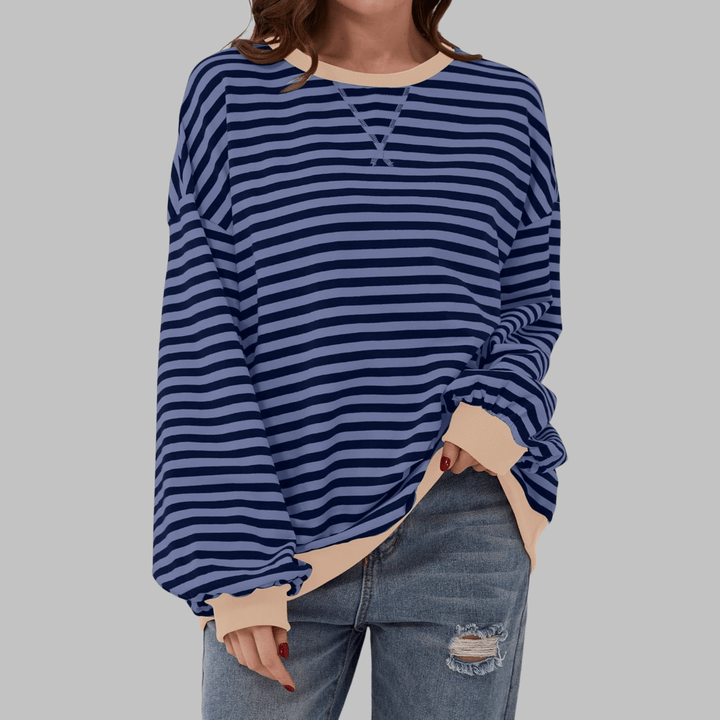 Luka™ | Long Sleeve Striped Sweatshirt - SUNDRA
