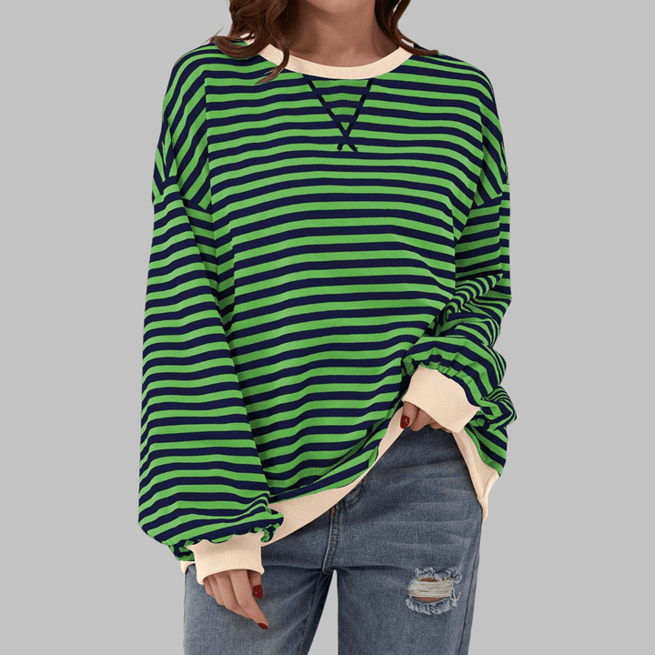 Luka™ | Long Sleeve Striped Sweatshirt - SUNDRA