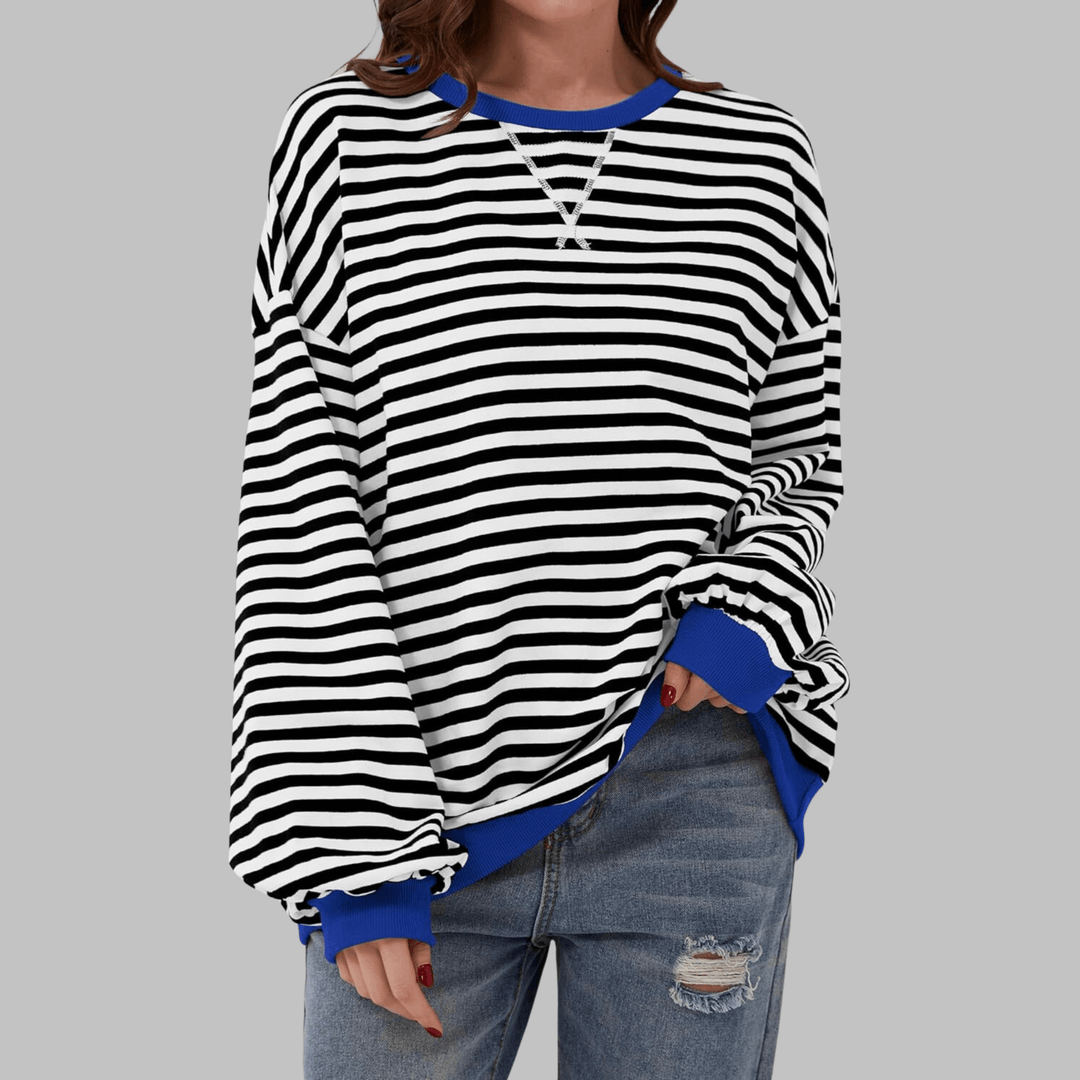 Luka™ | Long Sleeve Striped Sweatshirt - SUNDRA