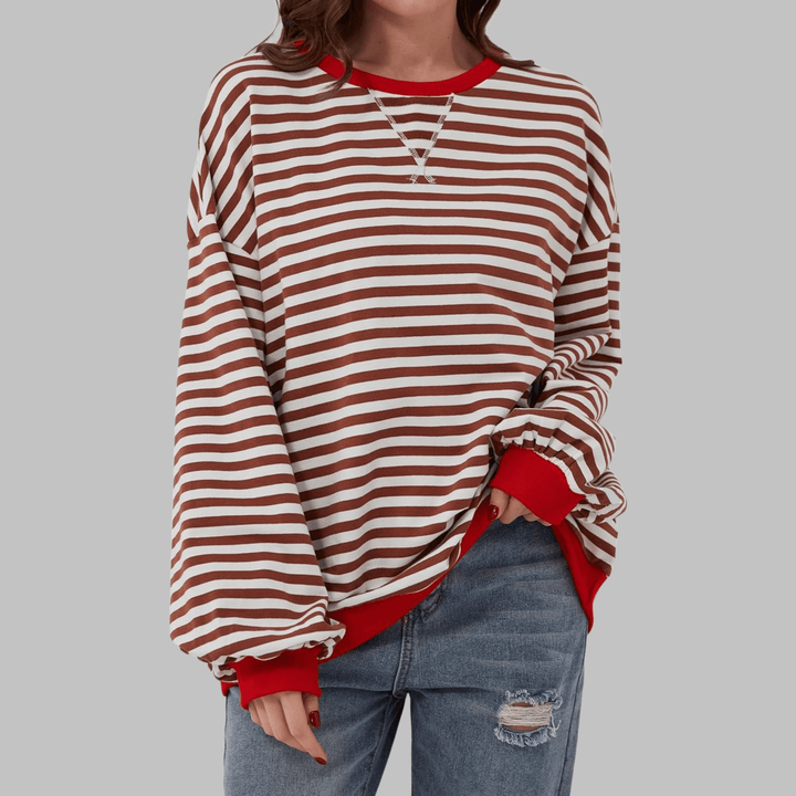 Luka™ | Long Sleeve Striped Sweatshirt - SUNDRA