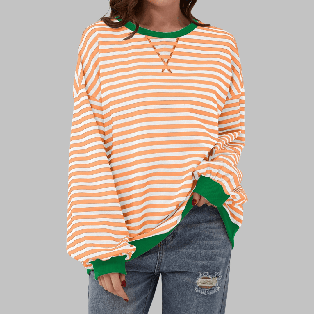 Luka™ | Long Sleeve Striped Sweatshirt - SUNDRA