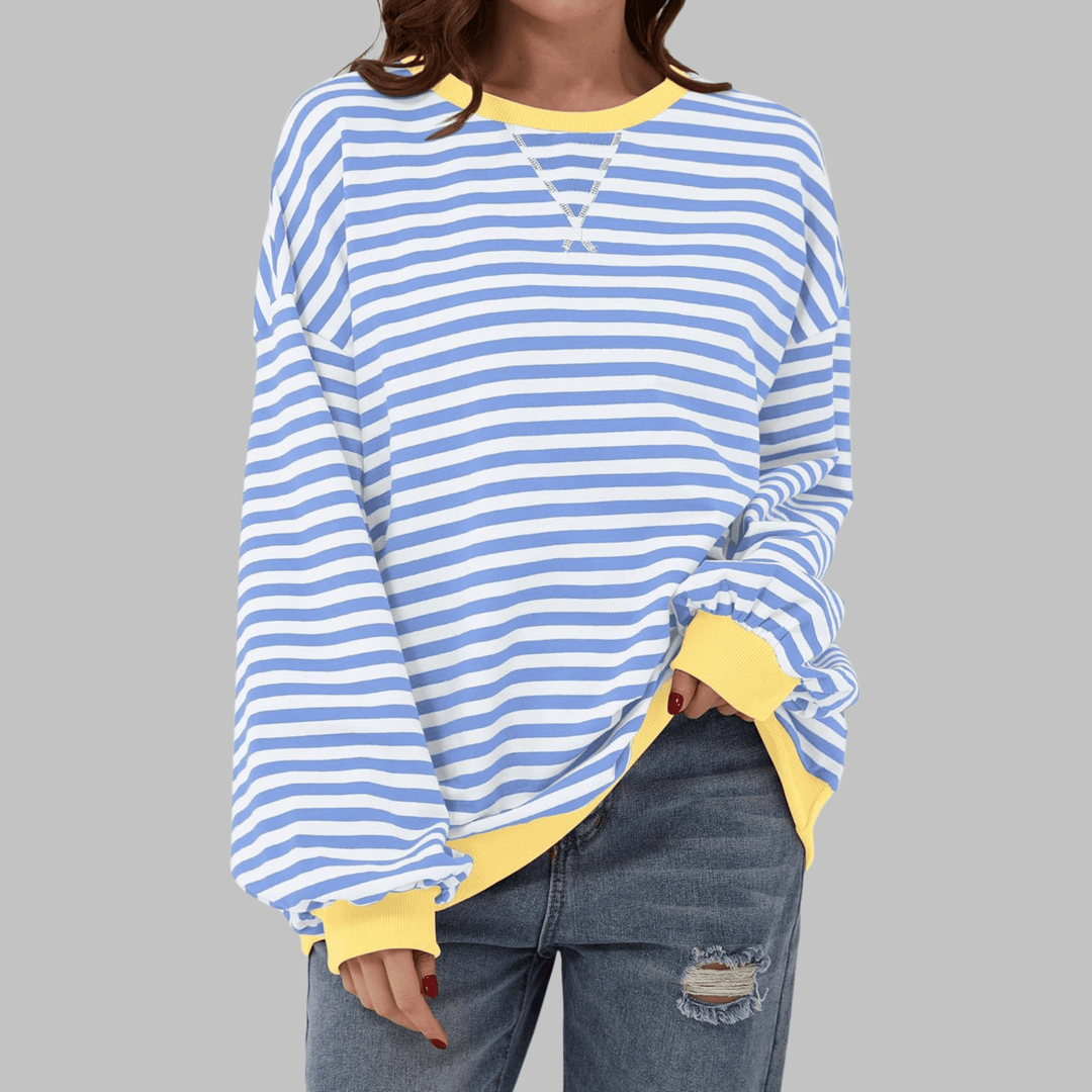 Luka™ | Long Sleeve Striped Sweatshirt - SUNDRA