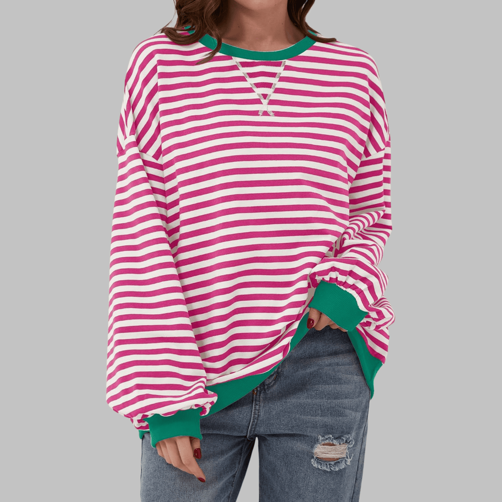 Luka™ | Long Sleeve Striped Sweatshirt - SUNDRA