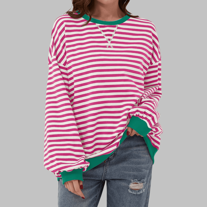 Luka™ | Long Sleeve Striped Sweatshirt - SUNDRA