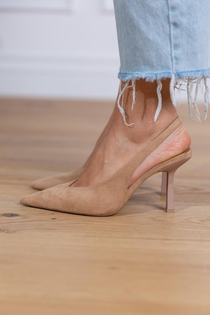 Lydia | Suede Slingback Heels - SUNDRA