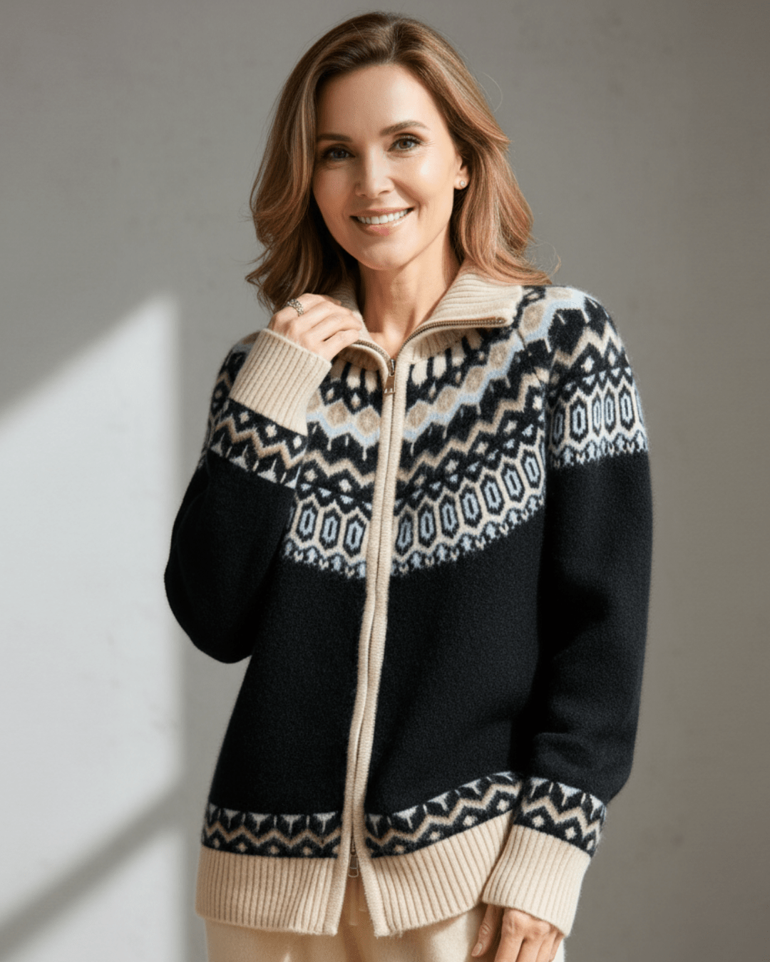 Mabel™ | Winter Wool Full Zip Cardigan - SUNDRA