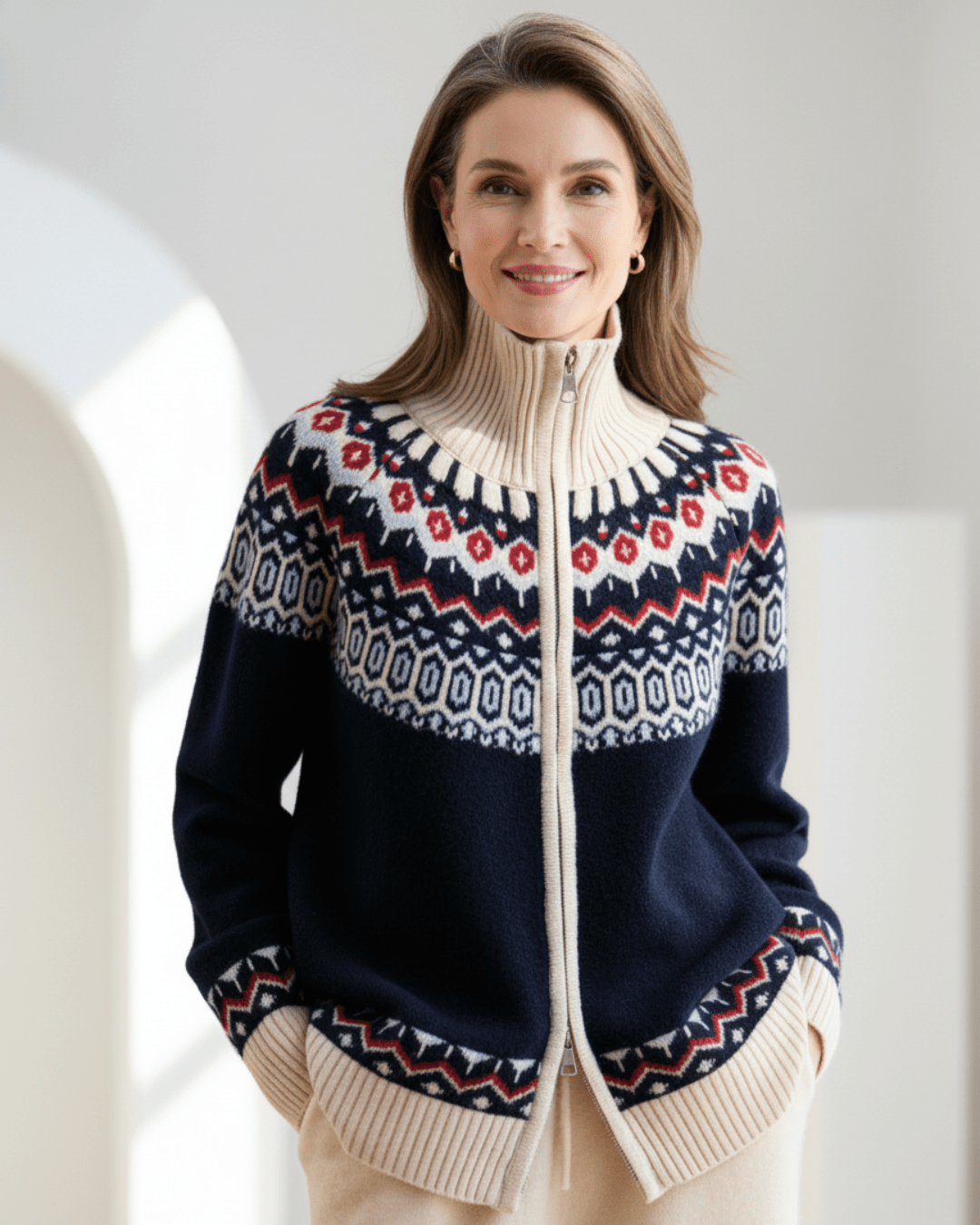 Mabel™ | Winter Wool Full Zip Cardigan - SUNDRA