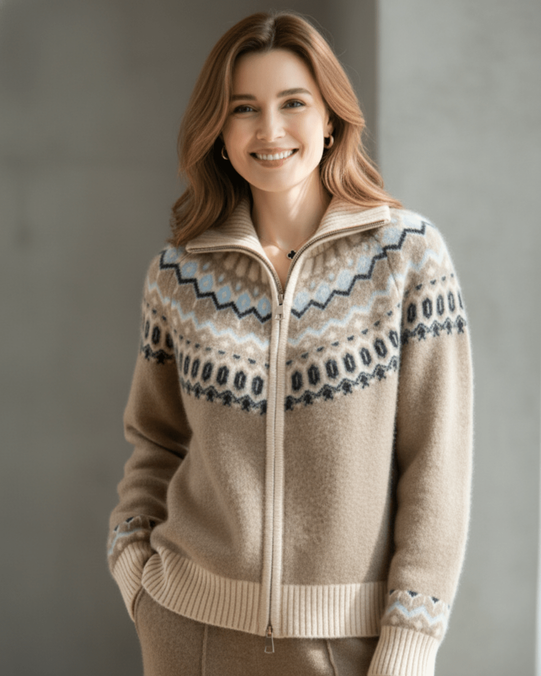 Mabel™ | Winter Wool Full Zip Cardigan - SUNDRA