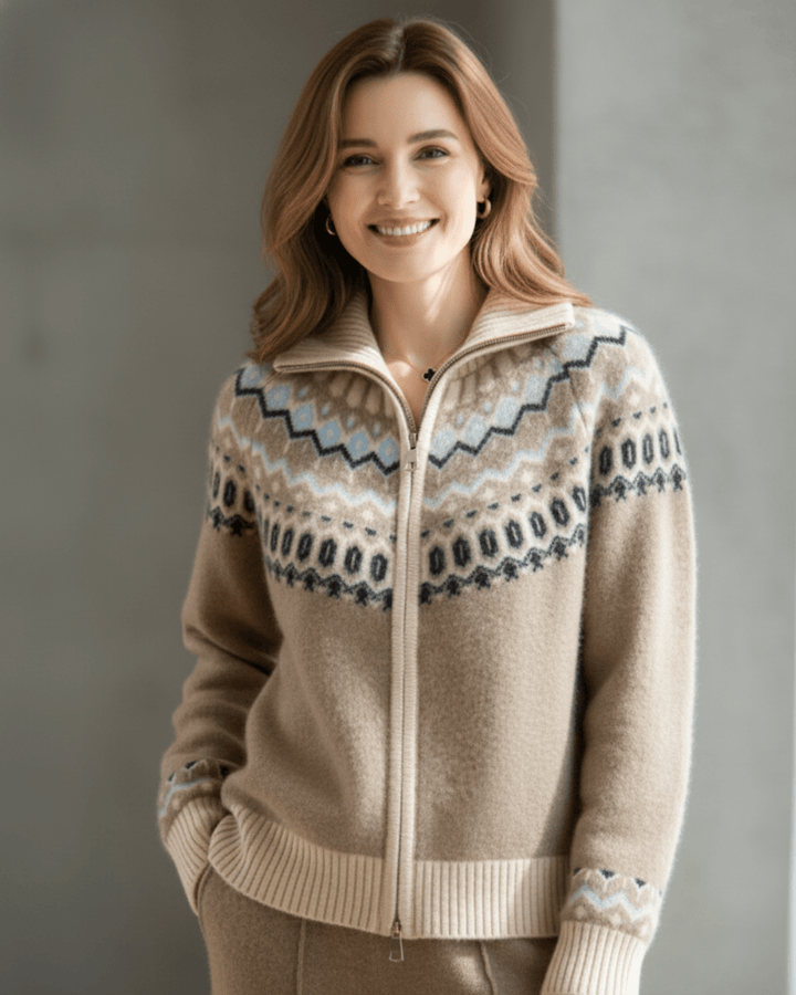 Mabel™ | Winter Wool Full Zip Cardigan - SUNDRA