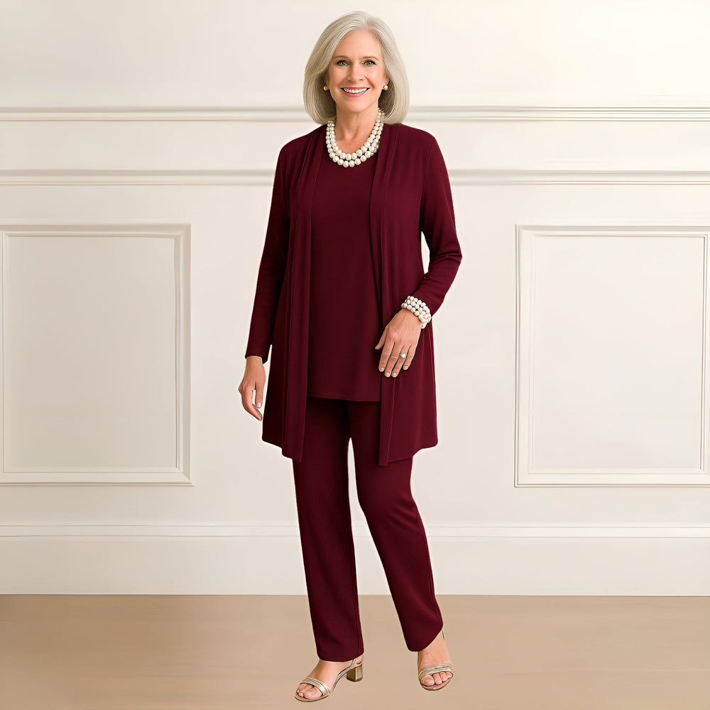 Maeve™ | Rosy Cardigan, Top & Pants Set - SUNDRA