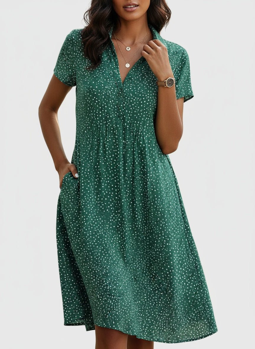 Mary | Short Sleeve Midi Dress - SUNDRA