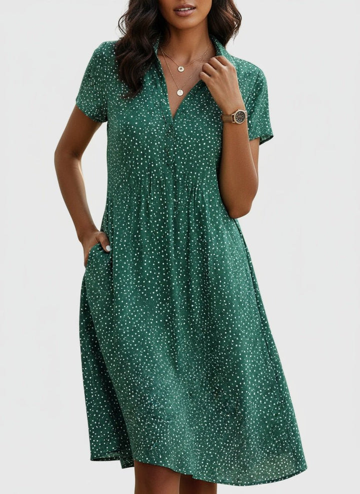 Mary | Short Sleeve Midi Dress - SUNDRA