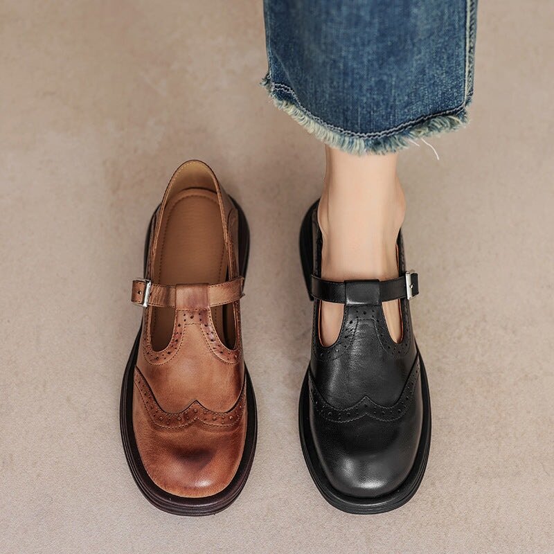 Mattea™ | Elegant Mary Janes Made Of Leather - SUNDRA