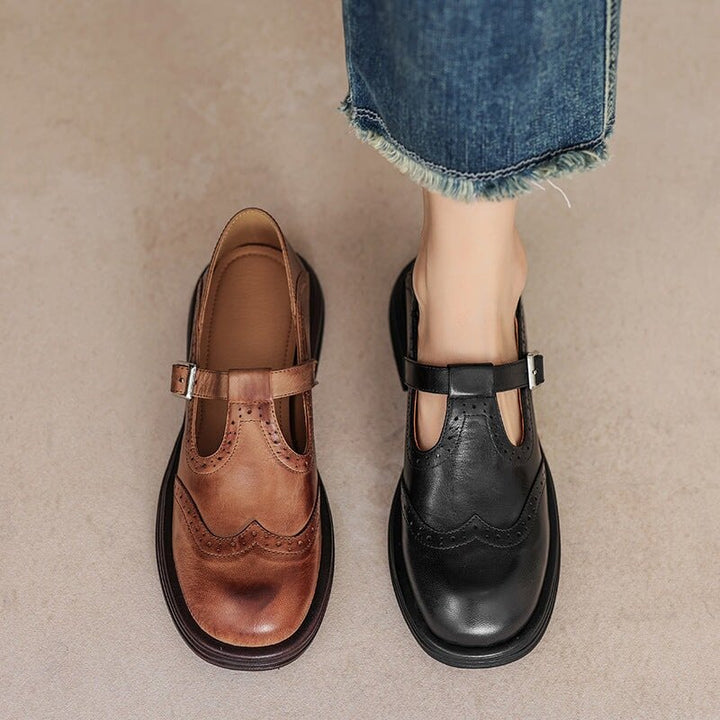 Mattea™ | Elegant Mary Janes Made Of Leather - SUNDRA