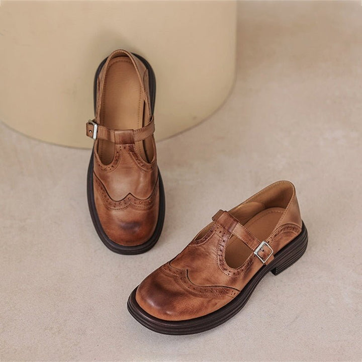 Mattea™ | Elegant Mary Janes Made Of Leather - SUNDRA