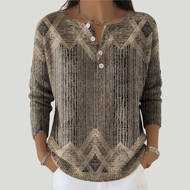 Mila | T-Shirt Rayé Vintage (Manches Longues) - SUNDRA