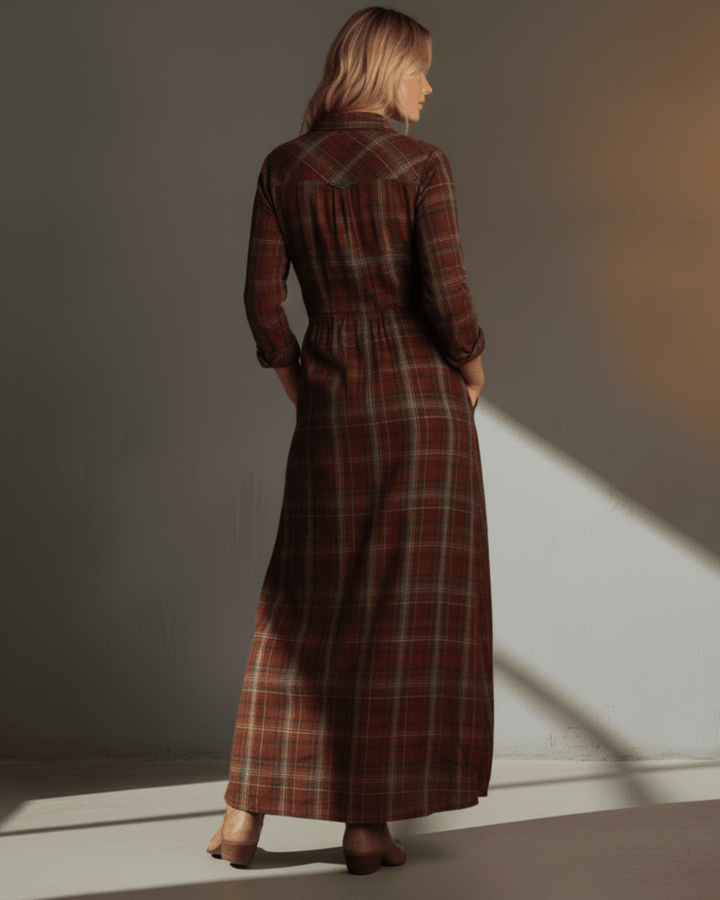 Mira™ | Checked Maxi Dress - SUNDRA