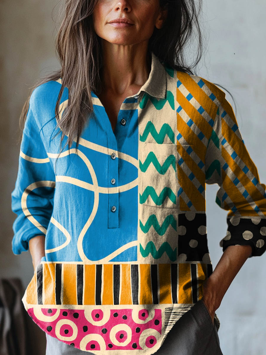 Mira | Colorful Geometric Print Shirt - SUNDRA